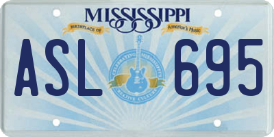 MS license plate ASL695