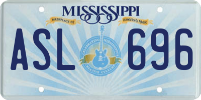 MS license plate ASL696