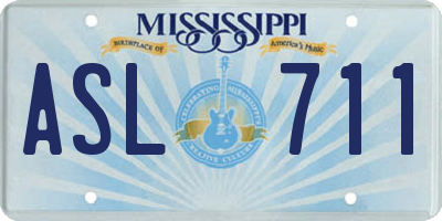 MS license plate ASL711