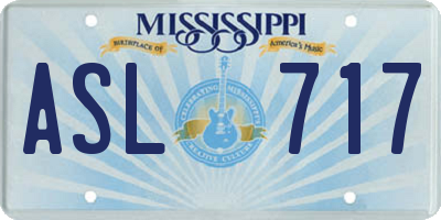 MS license plate ASL717