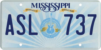 MS license plate ASL737