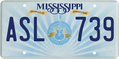 MS license plate ASL739