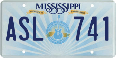 MS license plate ASL741