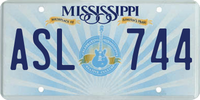 MS license plate ASL744