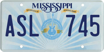 MS license plate ASL745