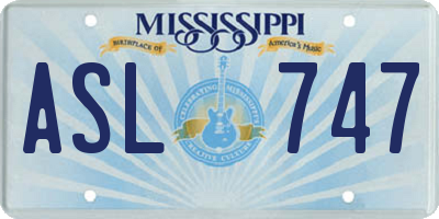 MS license plate ASL747