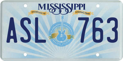 MS license plate ASL763