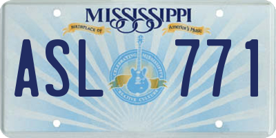 MS license plate ASL771