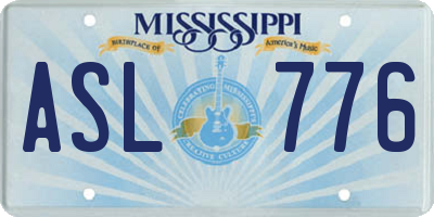 MS license plate ASL776