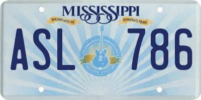 MS license plate ASL786