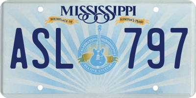 MS license plate ASL797