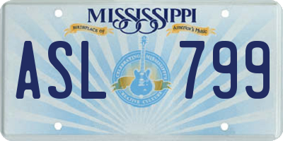 MS license plate ASL799