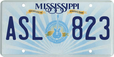 MS license plate ASL823