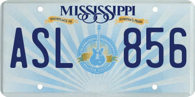 MS license plate ASL856