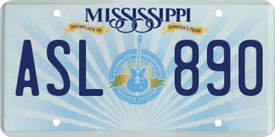 MS license plate ASL890