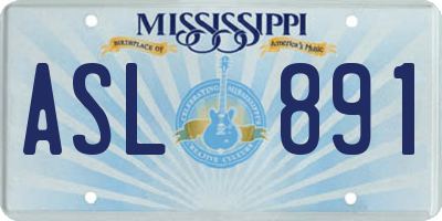 MS license plate ASL891