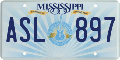 MS license plate ASL897