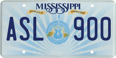 MS license plate ASL900