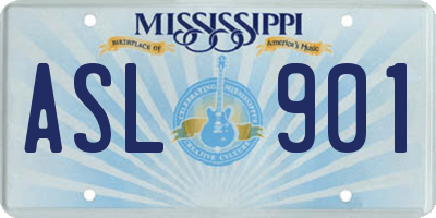 MS license plate ASL901