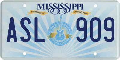 MS license plate ASL909