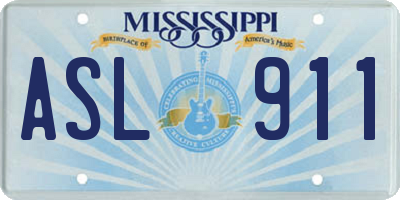 MS license plate ASL911