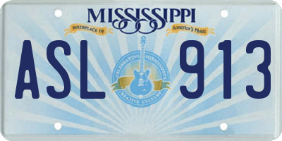 MS license plate ASL913