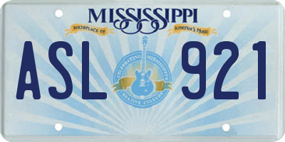 MS license plate ASL921