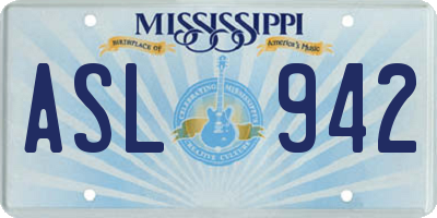 MS license plate ASL942