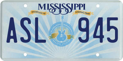 MS license plate ASL945