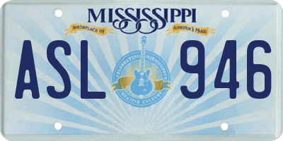 MS license plate ASL946