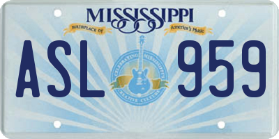 MS license plate ASL959