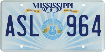 MS license plate ASL964