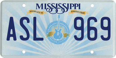 MS license plate ASL969