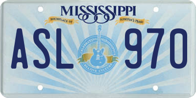 MS license plate ASL970