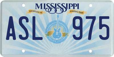 MS license plate ASL975