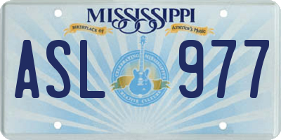 MS license plate ASL977