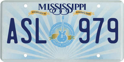 MS license plate ASL979
