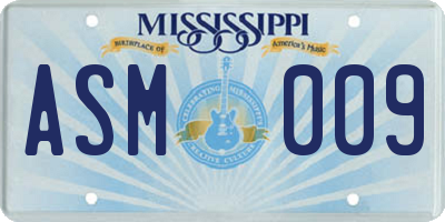 MS license plate ASM009