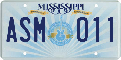 MS license plate ASM011