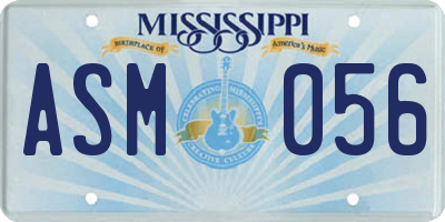 MS license plate ASM056