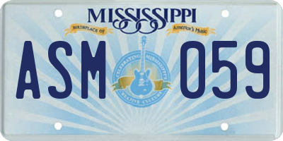 MS license plate ASM059