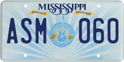 MS license plate ASM060