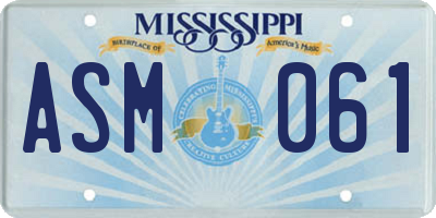 MS license plate ASM061