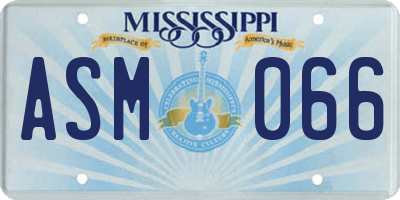 MS license plate ASM066