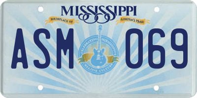 MS license plate ASM069