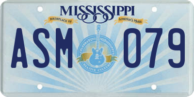 MS license plate ASM079