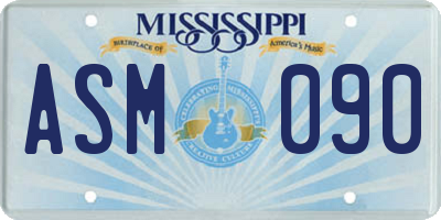MS license plate ASM090