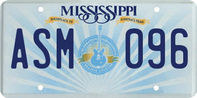 MS license plate ASM096