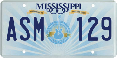 MS license plate ASM129