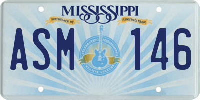 MS license plate ASM146